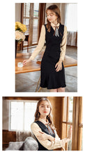 Load image into Gallery viewer, 2018 Autumn and Winter New Boutique Women's Wear Sleeveless Stripes Single Buckle Bottom Skirt Light Cooked Thin Dress 63028