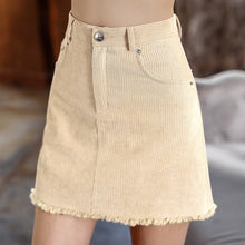 Load image into Gallery viewer, 2018 new brand corduroy fringed A-shaped skirt sweetness with a half-length skirt 28655