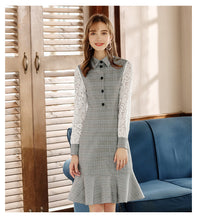 Load image into Gallery viewer, 2018 Autumn and Winter New Women's Style Clover Weaving Lotus Leaf Skirt Sprint Light Dress 69382