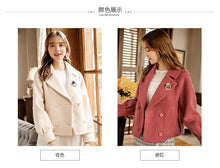 Load image into Gallery viewer, 2018 Winter new women's lapel double-breasted warm coat socialite coat 93061