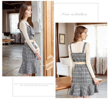Load image into Gallery viewer, 2018 Autumn and Winter New Fashion Women's Couture Shirt Knitted Shirt Retro Show Thin 100 Skirt Set 83022