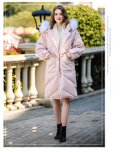 Load image into Gallery viewer, New Winter Female White Duck Down Mid-long Suit with Fur Collar and Warm Down Garment 93029