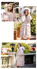 Load image into Gallery viewer, New Winter Female White Duck Down Mid-long Suit with Fur Collar and Warm Down Garment 93029