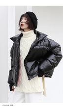 Load image into Gallery viewer, 2018 New Korean version of high collar short bread clothing thickened thin coat bright white duck down jacket 3009