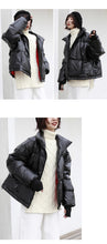 Load image into Gallery viewer, 2018 New Korean version of high collar short bread clothing thickened thin coat bright white duck down jacket 3009