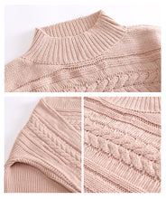 Load image into Gallery viewer, [ Journal of the Philippines] 2018 Autumn and Winter New Pink Lantern Sleeve Sweaters Lazy Thick Knitted Sweaters 73058