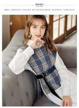 Load image into Gallery viewer, 2018 Winter Women's Shirt Skirt Bind Waist Armor Two-piece Set 83033