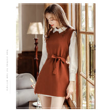 Load image into Gallery viewer, 2018 New brand women's round collar knitted skirt long-sleeved shirt skirt two-piece set 88720