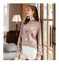 Load image into Gallery viewer, 2018 Autumn and Winter New Women's Dress INS Peach Heart Loose Coating Warm Sweaters Ladies Hundred Knitted Sweaters 79080