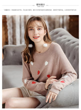 Load image into Gallery viewer, 2018 Autumn and Winter New Women's Dress INS Peach Heart Loose Coating Warm Sweaters Ladies Hundred Knitted Sweaters 79080