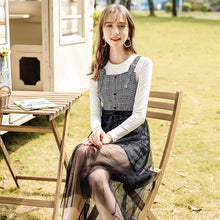 Load image into Gallery viewer, 2018 Autumn and Winter New Women's Warm Long Sleeved Knitted Sweaters Fashion Thousand Bird Gear Suspension Skirt Two-piece Set 83020