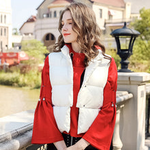 Load image into Gallery viewer, 2018 Winter new brand women's short feather vest white velvet warm women's vest jacket 93078