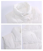 Load image into Gallery viewer, 2018 Winter new brand women's short feather vest white velvet warm women's vest jacket 93078