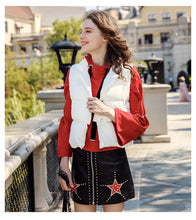 Load image into Gallery viewer, 2018 Winter new brand women's short feather vest white velvet warm women's vest jacket 93078