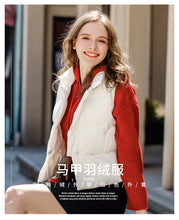 Load image into Gallery viewer, 2018 Winter new brand women's short feather vest white velvet warm women's vest jacket 93078