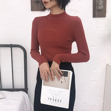 Load image into Gallery viewer, Women's Half-high-collar Long-sleeve Knitted Sweaters in Autumn and Winter of 2018
