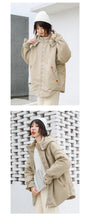 Load image into Gallery viewer, "Clearance seconds kill 156 yuan back and forth" solid color stitching cotton-padded jacket warm hooded cotton-padded jacket woman 2991