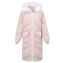 Load image into Gallery viewer, New Winter Female White Duck Down Mid-long Suit with Fur Collar and Warm Down Garment 93029