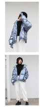 Load image into Gallery viewer, 2018 New Korean version of high collar short bread clothing thickened thin coat bright white duck down jacket 3009