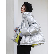 Load image into Gallery viewer, 2018 New Korean version of high collar short bread clothing thickened thin coat bright white duck down jacket 3009