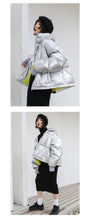 Load image into Gallery viewer, 2018 New Korean version of high collar short bread clothing thickened thin coat bright white duck down jacket 3009