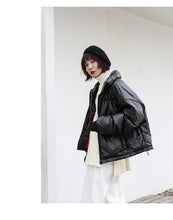 Load image into Gallery viewer, 2018 New Korean version of high collar short bread clothing thickened thin coat bright white duck down jacket 3009