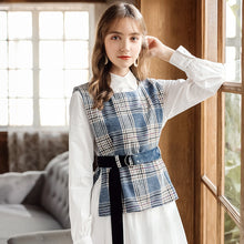 Load image into Gallery viewer, 2018 Winter Women's Shirt Skirt Bind Waist Armor Two-piece Set 83033