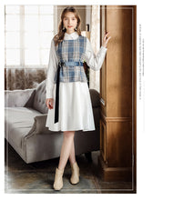 Load image into Gallery viewer, 2018 Winter Women's Shirt Skirt Bind Waist Armor Two-piece Set 83033