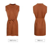 Load image into Gallery viewer, 2018 New brand women's round collar knitted skirt long-sleeved shirt skirt two-piece set 88720