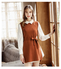 Load image into Gallery viewer, 2018 New brand women's round collar knitted skirt long-sleeved shirt skirt two-piece set 88720