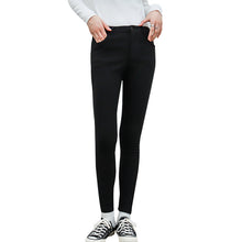 Load image into Gallery viewer, "48 yuan will not refund or change the clearance at the end of the season" in autumn and winter plus velvet trousers for women, casual denim leggings 5821