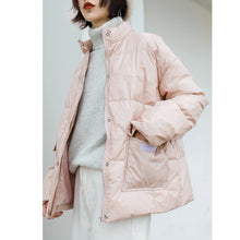 Load image into Gallery viewer, Bright Down Female 2018 Winter Dress Korean Edition Student Pure Collar Female White Duck Down Warming Jacket Tide 3013