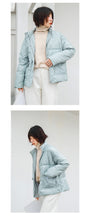 Load image into Gallery viewer, Bright Down Female 2018 Winter Dress Korean Edition Student Pure Collar Female White Duck Down Warming Jacket Tide 3013