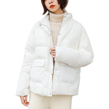 Load image into Gallery viewer, Bright Down Female 2018 Winter Dress Korean Edition Student Pure Collar Female White Duck Down Warming Jacket Tide 3013