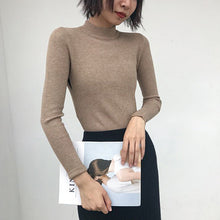 Load image into Gallery viewer, Women's Half-high-collar Long-sleeve Knitted Sweaters in Autumn and Winter of 2018