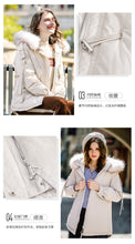 Load image into Gallery viewer, [Janfei] New winter 2008 women's wear with thick cap and cordage jacket, large hairneck down jacket 93075