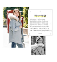 Load image into Gallery viewer, [Janfei] New winter 2008 women's wear with thick cap and cordage jacket, large hairneck down jacket 93075