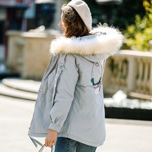 Load image into Gallery viewer, [Janfei] New winter 2008 women's wear with thick cap and cordage jacket, large hairneck down jacket 93075