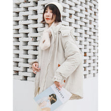 Load image into Gallery viewer, "Clearance seconds kill 156 yuan back and forth" solid color stitching cotton-padded jacket warm hooded cotton-padded jacket woman 2991