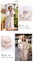 Load image into Gallery viewer, New Winter Female White Duck Down Mid-long Suit with Fur Collar and Warm Down Garment 93029