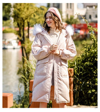 Load image into Gallery viewer, New Winter Female White Duck Down Mid-long Suit with Fur Collar and Warm Down Garment 93029