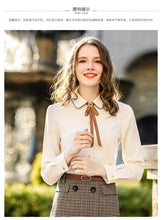 Load image into Gallery viewer, Newly fashioned woven single-row bottom-buttoned blouse, lady's shirt 53102 in winter of 2019