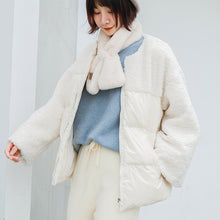Load image into Gallery viewer, [Clearance Seconds Kill 196 Yuan, No Return, No Exchange] Lamb Wool Spells Short Down Jacket Women 3007