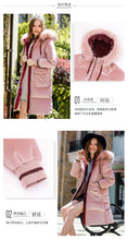 Load image into Gallery viewer, New Winter 2008 Women's Wear Thickened Long Cap Leisure Coat Large Hair Neck Down Garment 93076