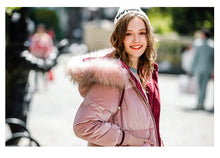 Load image into Gallery viewer, New Winter 2008 Women's Wear Thickened Long Cap Leisure Coat Large Hair Neck Down Garment 93076