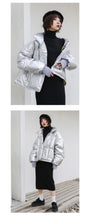 Load image into Gallery viewer, 2018 New Korean version of high collar short bread clothing thickened thin coat bright white duck down jacket 3009