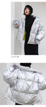 Load image into Gallery viewer, 2018 New Korean version of high collar short bread clothing thickened thin coat bright white duck down jacket 3009