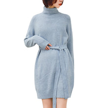 Load image into Gallery viewer, Rabbit velvet core-spun yarn sweater with bottom and high neck knitted sweater 9547