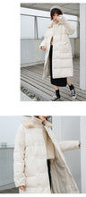 Load image into Gallery viewer, [Clearance Seconds Kill 286 Yuan, No Refund, No Exchange] Spliced Wool Neck Down Jacket Female White Duck Down Medium Long Jacket 3019