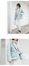 Load image into Gallery viewer, Bright Down Female 2018 Winter Dress Korean Edition Student Pure Collar Female White Duck Down Warming Jacket Tide 3013